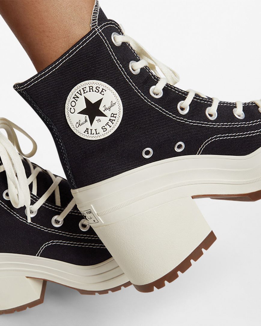 Dámské Boty Vysoké Converse Chuck 70 De Luxe Heel Černé | CZ LPYR41